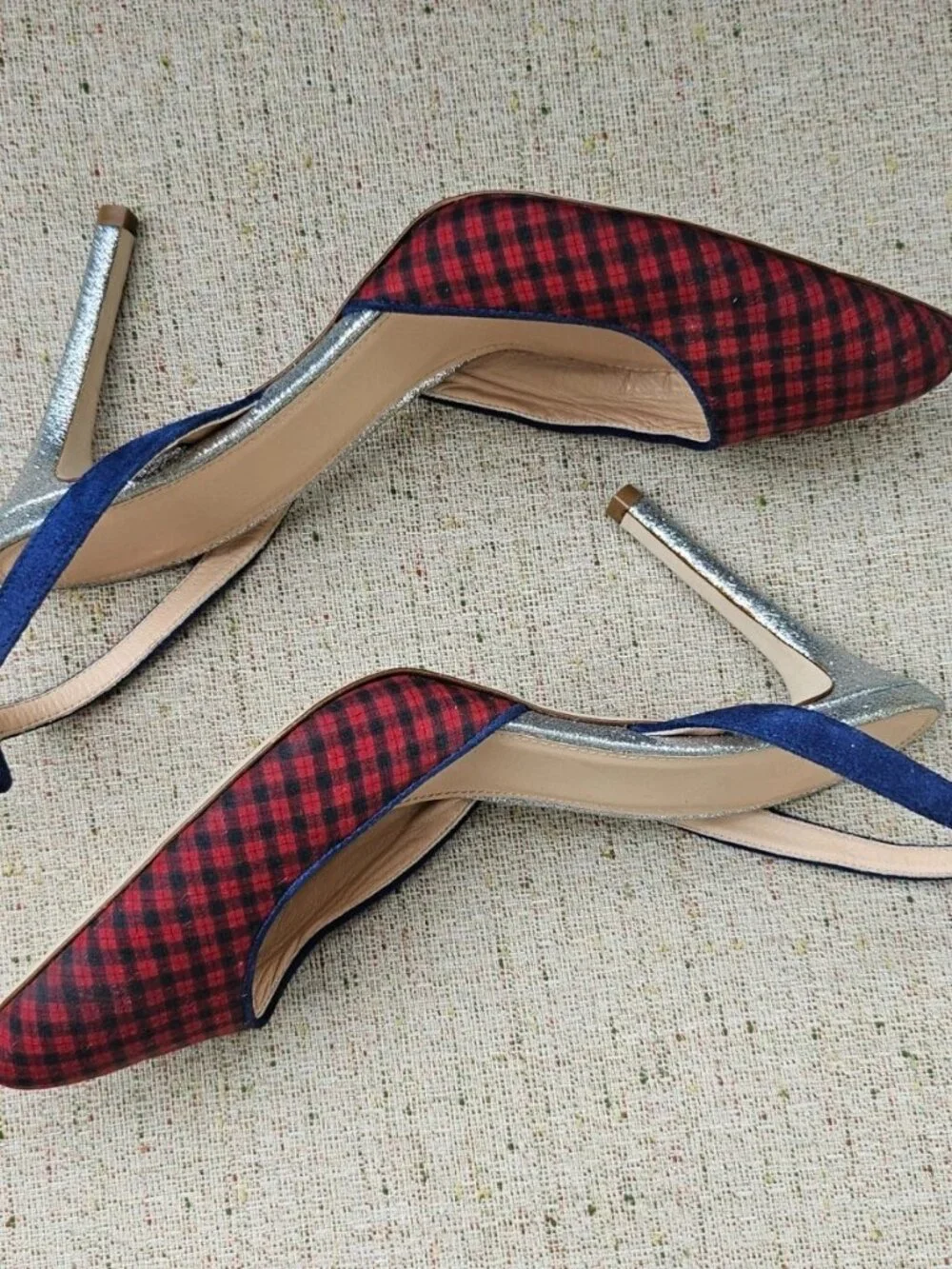 J.Crew Women Heels Pump Shoes Fabric Upper Sandal Made in Italy Size 7